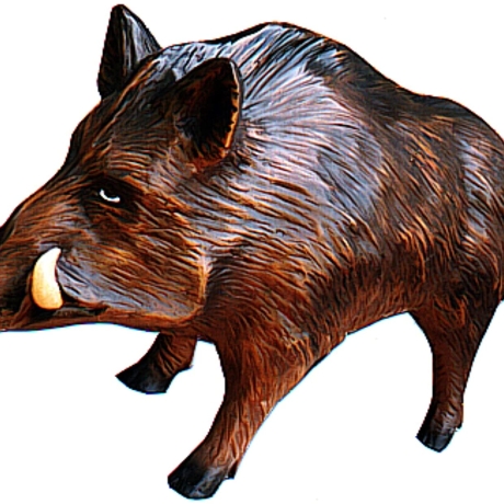 Große Wildschweinfigur. 59 cm.
