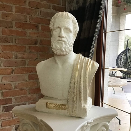 Schöne Büste des Hippokrates. 31 cm.