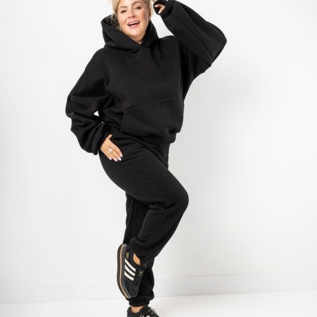 Oversized Jogginganzug / Jogger Schwarz | Einheitsgröße (M - 4XL)