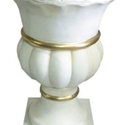Wunderschöne Vase, Blumentopf mit goldenen Akzenten. 44 cm.