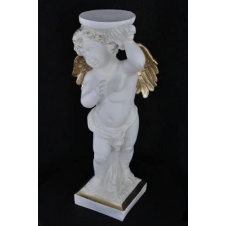 Schöne Figur, eine Engelssäule mit goldenen Flügeln. 82 cm.