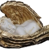 Schöne Figur, schlafender Engel mit goldenen Flügeln. 22 cm.