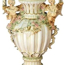 Schöne, große, dekorative Vase mit Engeln. 70 cm.