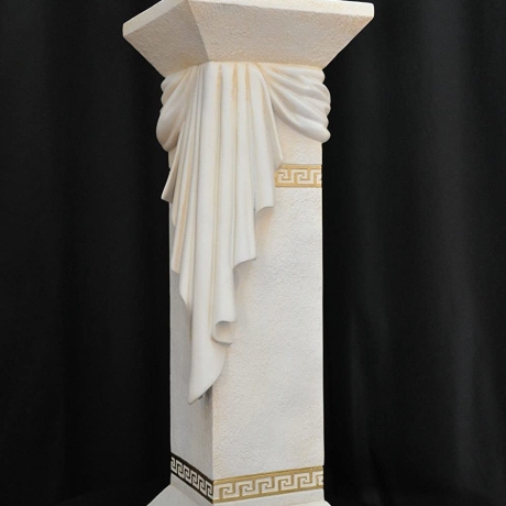 Griechische Säule mit Band und Muster. 80 cm.