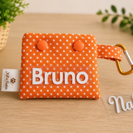 Hundekotbeutelspender aus Stoff – Handgemacht Orange
