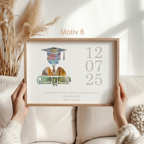 Personalisiertes Abitur Geldgeschenk für Jungen und Mädchen