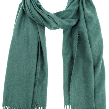 Damen-Herren-Kaschmir-Schal mit Fransen, 200x75, petrol 2