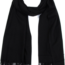 Damen-Herren-Baumwollschal, 200 x 75 cm, schwarz