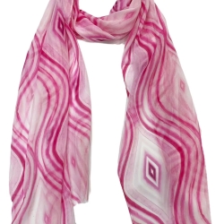 Leichter Ganzjahresschal-Schal mit Motiven, pink 170 x 45 cm, neu