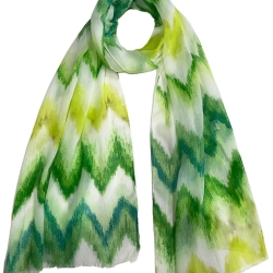 Leichter Ganzjahres-Schal mit Motiven, grün 2, 170 x 45 cm, neu