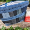 Gesteppte Tasche | Jeans Upcycling Patchwork Stickerei | Unikat