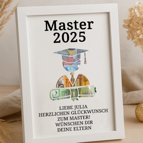 Personalisiertes Master Geldgeschenk für Jungen und Mädchen