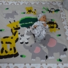 Krabbeldecke Afrika-Tiere, Patchwork, Kuscheldecke