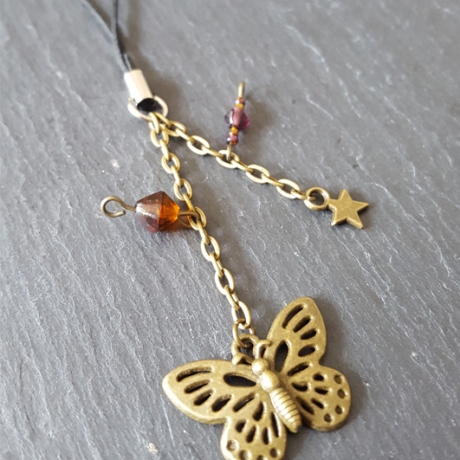 Staubschutz Schmetterling mit Stern, Perlen