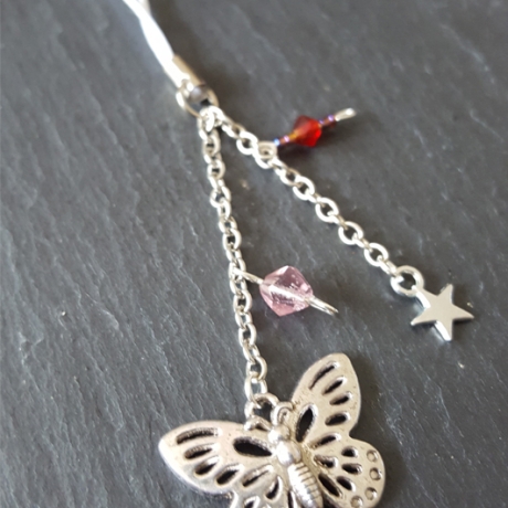 Staubschutz Schmetterling mit Stern, Perlen