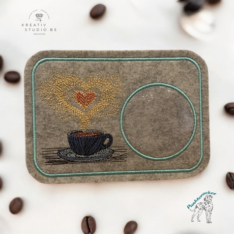 Kaffeeherz MugRug - 17.91x12.31 cm