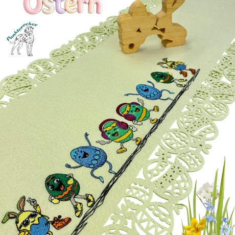 da tanzen die Ostereier im großen Rahmen - 35,43 x 7,5 cm