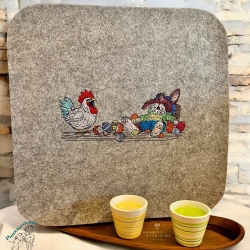 der Hase ist völlig geschafft- Größe 25.37x10.61 cm