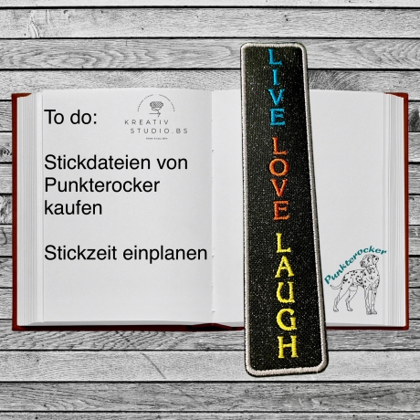 Lesezeichen 3 - LIVE - LOVE - LAUGH - 4,25 x 19,75 cm