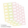 72 Blanko Etiketten Punkte Retro Pastell - 64 x 45 mm