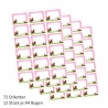 72 Blanko Etiketten Pferde Rosa Pink - 64 x 45 mm