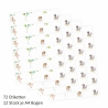 72 Blanko Etiketten Tiere Affe, Tiger und Waschbär - 64 x 45 mm