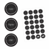 24 Gewürzetiketten - schwarz/weiß - beschriftet rund 4 cm Ø