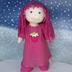 Nachthemd Dunkelrosa Kleidung passend für Puppen 30 cm Neu