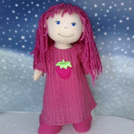 Nachthemd Dunkelrosa Kleidung passend für Puppen 30 cm Neu