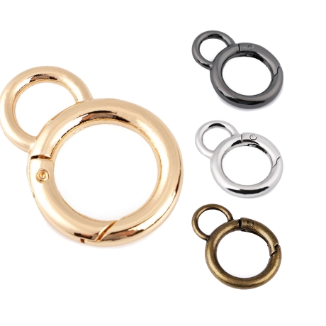 Karabiner Ring 20mm Gold Silber Schwarz Altmessing