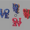 LOVE blau