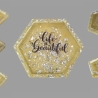 Spruch-Bild Hexagon gelb