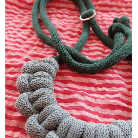 Statementkette grün Baumwolle Makramee nachhaltig Skandi 