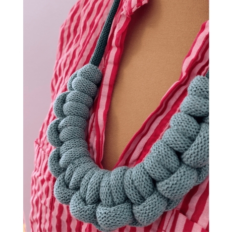 Statementkette grün Baumwolle Makramee nachhaltig Skandi 