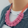 Statementkette pink orange dopamin Baumwolle Makramee nachhaltig