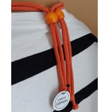 Statementkette pink orange dopamin Baumwolle Makramee nachhaltig