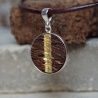 Kettenanhänger Holz – alte Eiche mit Blattgold & Silber