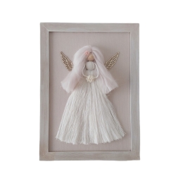 Makramee Schutzengel im Rahmen 