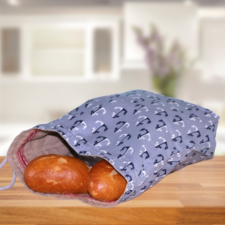 Brotbeutel/Brötchentüte/upcycling Leinenbeutel/Stofftasche