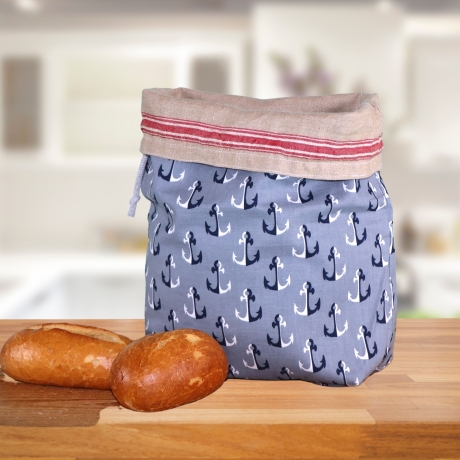 Brotbeutel/Brötchentüte/upcycling Leinenbeutel/Stofftasche