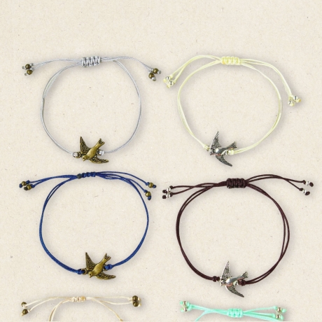 Makramee Armband Taube – Symbol Schmuck, verstellbar