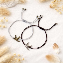 Makramee Armband Taube – Symbol Schmuck, verstellbar