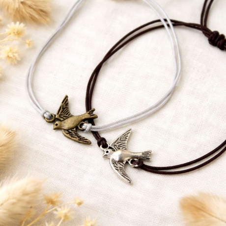 Makramee Armband Taube – Symbol Schmuck, verstellbar