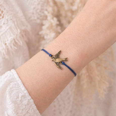 Makramee Armband Taube – Symbol Schmuck, verstellbar