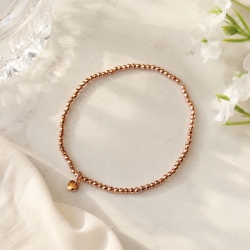 Armband mit Herz aus Hämatit in Roségold – Persönliches Geschenk