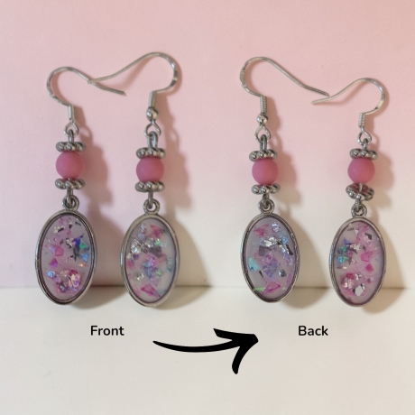 Ohrringe mit Perle und Resinanhänger