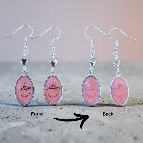 Ohrringe mit Perle und Resinanhänger