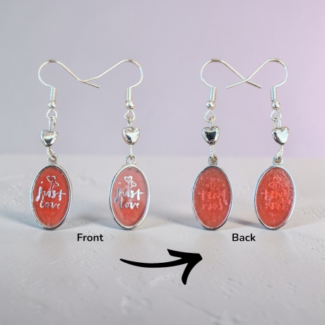 Ohrringe mit Perle und Resinanhänger