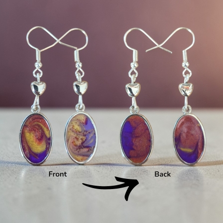 Ohrringe mit Perle und Resinanhänger