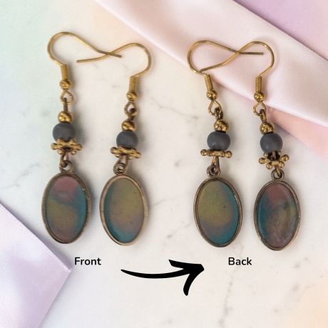 Ohrringe mit Perle und Resinanhänger